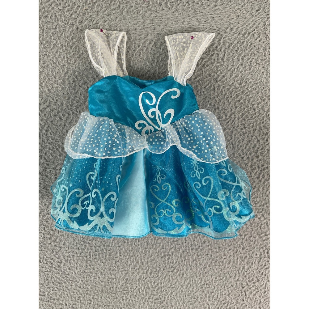 Build-A-Bear Disney Cinderella Dress Kids OS Blue Sparkle Princess Gown Plush
